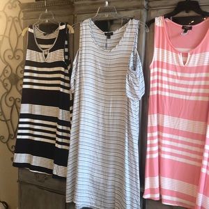 Loving stripes 3 NWT comfy dresses size L